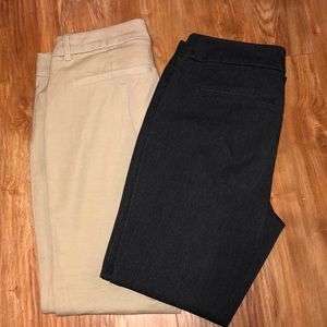 Old Navy Pixie Ankle Pants- khaki and dark gray